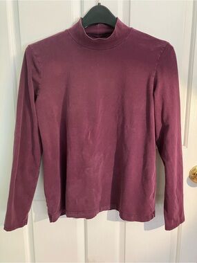 croft & barrow Plum Long-Sleeve Mock Neck Top